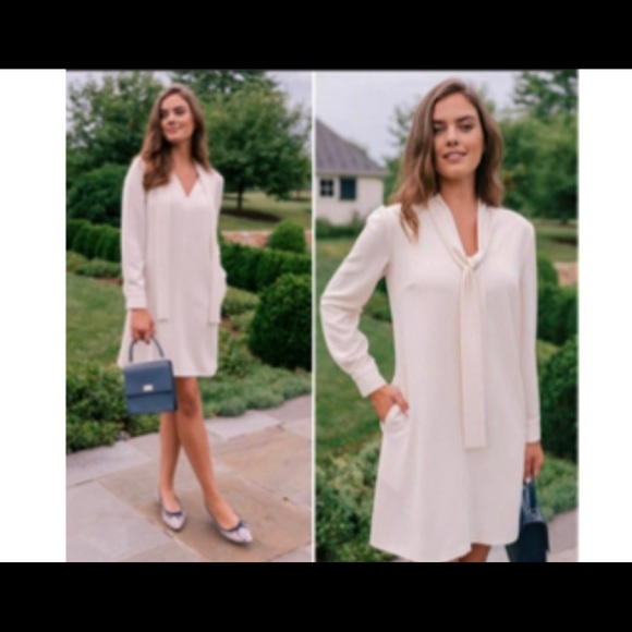 Gal Meets Glam Inez neck tie beige dress 👗 - Picture 2 of 3